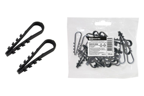 Дюбель-хомут ДХК-25 для круглого кабеля 19-25мм нейлон черный (100шт) ТДМ                                        