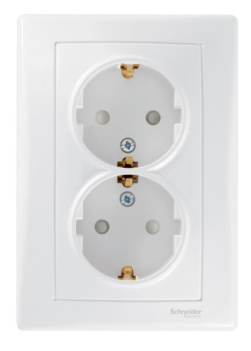 Розетка с/у Sedna 2м с/з с з/ш белый IP20 в сборе 16А (упак-12шт) SchE                                         фото 3                    