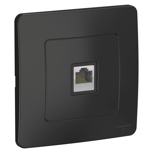 Розетка с/у Бланка RJ45 1м антрацит в сборе кат.5E (комп.) (упак-10шт) SchE                                        