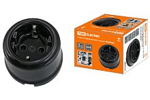 Розетка фарфоровая 2П+3 16А 250В Болонь черный ТДМ          