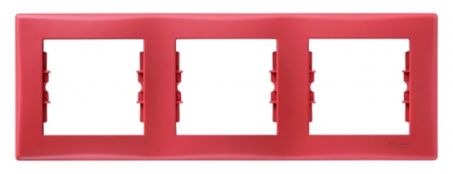 Рамка Sedna 3м красный горизонтальная (упак-20шт) SchE                                         фото 5                    