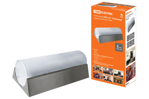 Светильник НПО 25Вт E27 "Пирамида" серый 1х25Вт КЛЛ TDM                                        