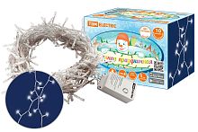 Гирлянда светодиодная СГ100Б10, белая, 10м, 8 режимов, 250 В, ТДМ          