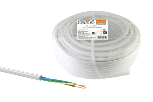 Провод ПВС 3х2,5 (100м), монтажно-бытовой, белый Народный ТДМ                                        