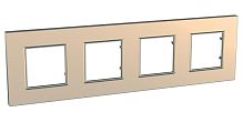 Рамка Unica Quadro 4м медь универсальная SchE           