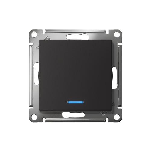 Выключатель с/у AtlasDesign 1кл карбон, механизм IP20 10А с инд. (упак-5шт) SchE                                         фото 2                    