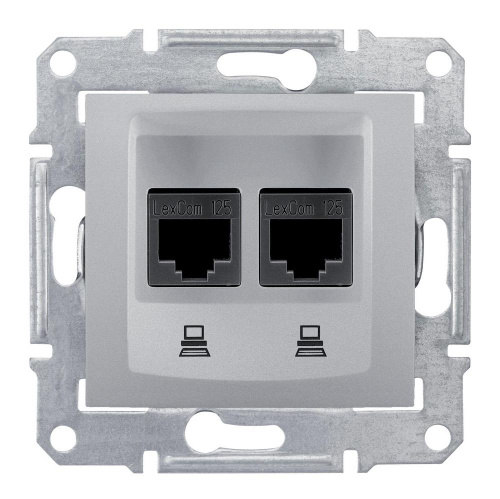 Розетка с/у Sedna RJ45 2м алюминий механизм кат.5Е (комп.) SchE                                         фото 3                    