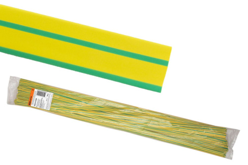 Термоусаживаемая трубка 30/15 желто-зеленая по 1м (25 м/упак) ТУТнг ТДМ                                        