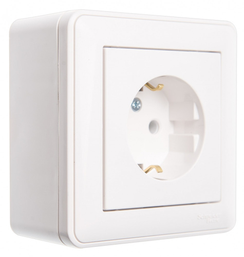 Коробка W59 подъемная для наружного монтажа с рамкой 1-местная, белый SchE                                        