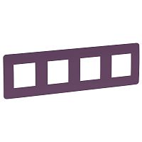 Рамка Unica Studio  4-постовая, лиловый/белый SchE          