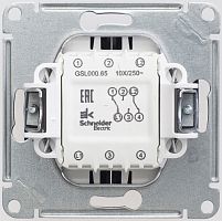 Переключатель с/у GLOSSA 2кл шоколад IP20 механизм 10АХ 250В SchE          