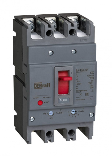 Силовой автоматический выключатель 3P 32A 35кА ВА-332А DEKraft                                        