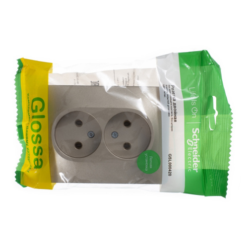 Розетка с/у GLOSSA 2м б/з титан IP20 в сборе 16А (упак-15шт) SchE                                         фото 4                    