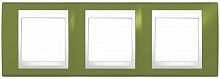 Рамка Unica Хамелеон 3м фисташковый/белый горизонтальная (упак-5шт) SchE          