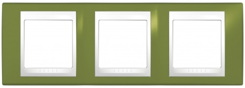 Рамка Unica Хамелеон 3м фисташковый/белый горизонтальная (упак-5шт) SchE                                        