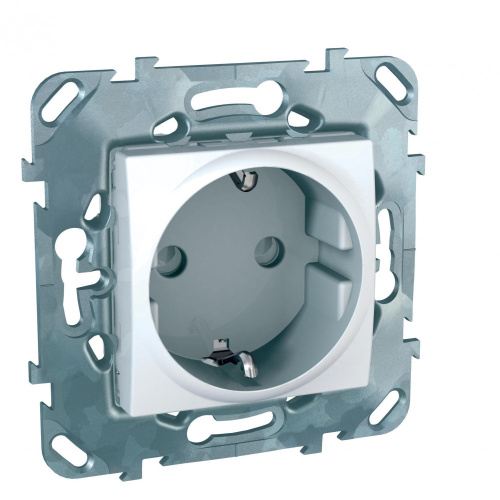 Розетка с/у Unica 1м с/з с з/ш белый IP20 механизм 16А 250В (винт.зажим) (упак-10шт) SchE                                         фото 5                    