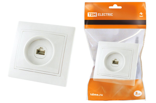 Розетка с/у Таймыр RJ11 1м белый (телеф.) ТДМ                                        