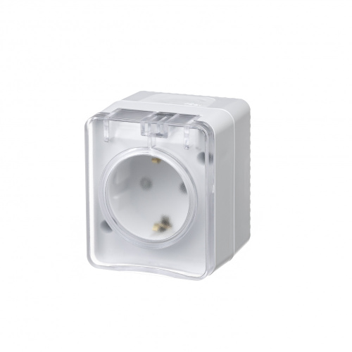 Розетка о/у AtlasDesign Profi54 1м с/з с з/ш белый IP54 16А SchE                                        