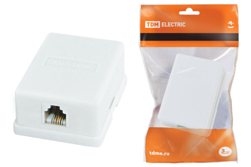 Розетка RJ11 1x6Р-4С (телеф.)ТДМ                                        