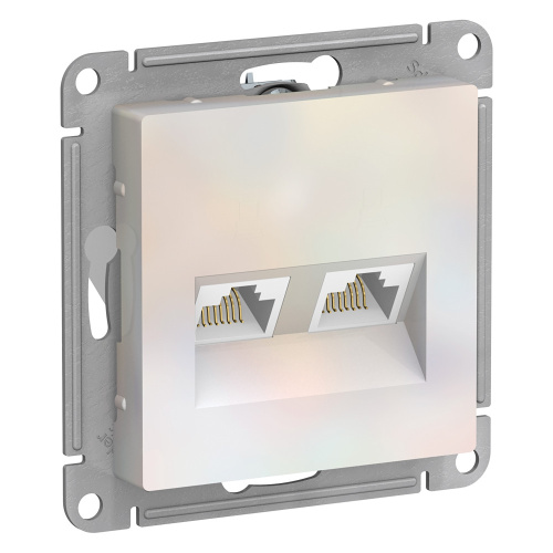 Розетка c/у AtlasDesign RJ45 2м жемчуг механизм кат.5E (комп.) (упак-10шт) SchE                                        