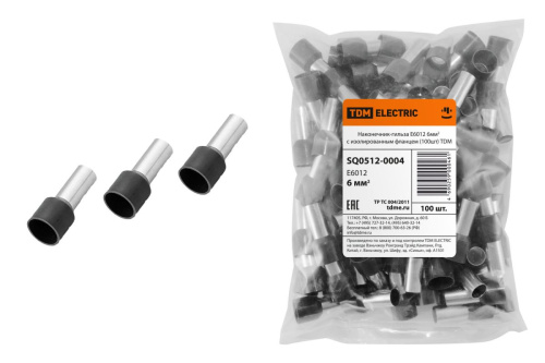 Наконечник-гильза НШВИ Е6012 6мм2 (100шт) ТДМ (Замена на код 89082 КВТ)                                        