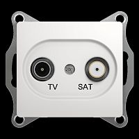 Розетка с/у GLOSSA TV-SAT 2м белый механизм 1DB оконечная (упак-10шт) SchE          