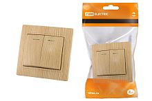 Выключатель с/у Таймыр 2кл сосна IP20 10А с инд. ТДМ          