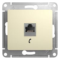 Розетка с/у GLOSSA RJ11 1м бежевый механизм (телеф.) (упак-10шт) SchE          