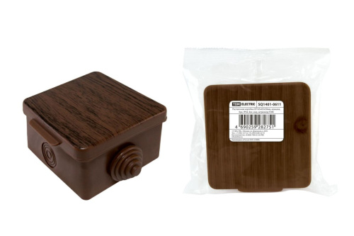 Коробка распаячная ОП 65х65х50мм, крышка, бук, IP54, 4вх. инд. штрихкод ТДМ                                        