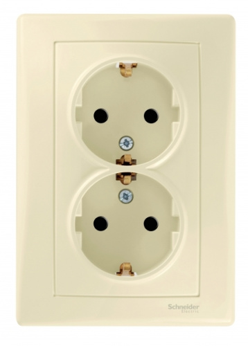 Розетка с/у Sedna 2м с/з с з/ш бежевый IP20 в сборе 16А (упак-12шт) SchE                                        