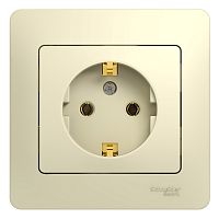 Розетка с/у GLOSSA 1м с/з бежевый IP20 в сборе 16А (упак-15шт) SchE          