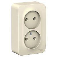 Розетка о/у Бланка 2м б/з молочный IP20 16А (упак-10 шт) SchE          