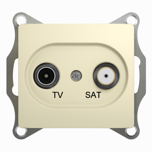 Розетка с/у GLOSSA TV-SAT 2м бежевый механизм 1DB оконечная (упак-10шт) SchE                                        